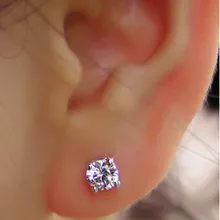 2CT/шт прочное Стерлинговое Серебро 925 пробы серьги синтетические серьги с бриллиантами гвоздики для женщин лучшее Ювелирное Украшение на день рождения