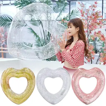 

Summer Adult Heart Shape PVC Floating Swimming Ring Pool Float Circle Mat Pad