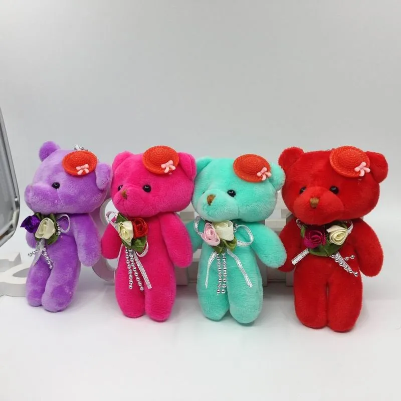 13cm stand bear with flower hat 11