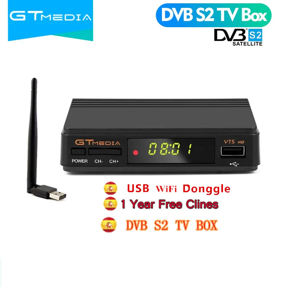 1 год Европа 7 Clines сервер GTMedia V7S HD цифровой спутниковый ресивер DVB-S2 V7S HD Full 1080P+ USB wifi обновление Freesat V7 - Цвет: BOX-WF-CM