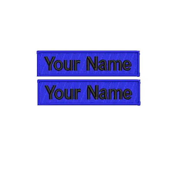 Индивидуальная вышивка, военная нашивка с номером, 2 шт., индивидуальная бирка с номером, 15x3,8 см - Цвет: black on blue