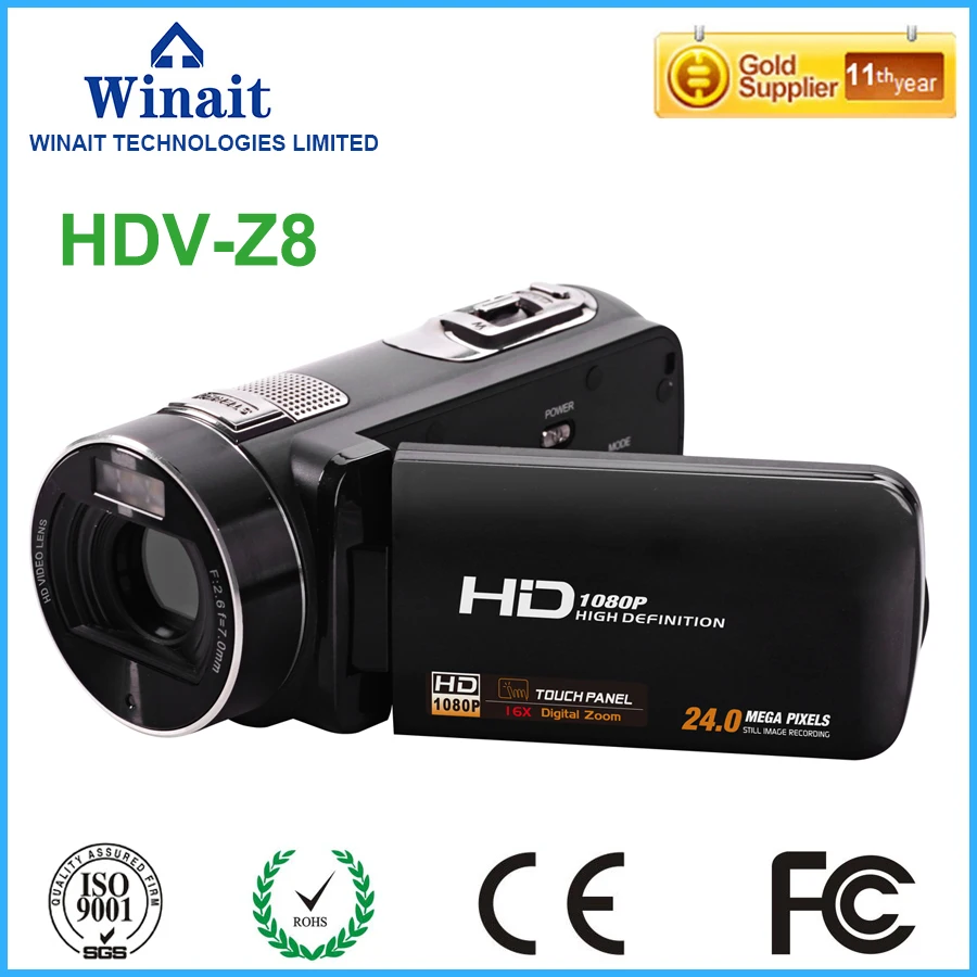 Winait high quality digital video camera HDV Z8 3 0 touch display 5 1M CMOS built