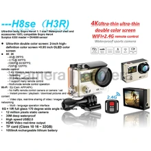 H8R H8 H8pro H8plus H8se V8S Ultra 4K WIFI Action Camera Remote Control VR360 Waterproof eken VR go Sport pro hero 4 sport cam