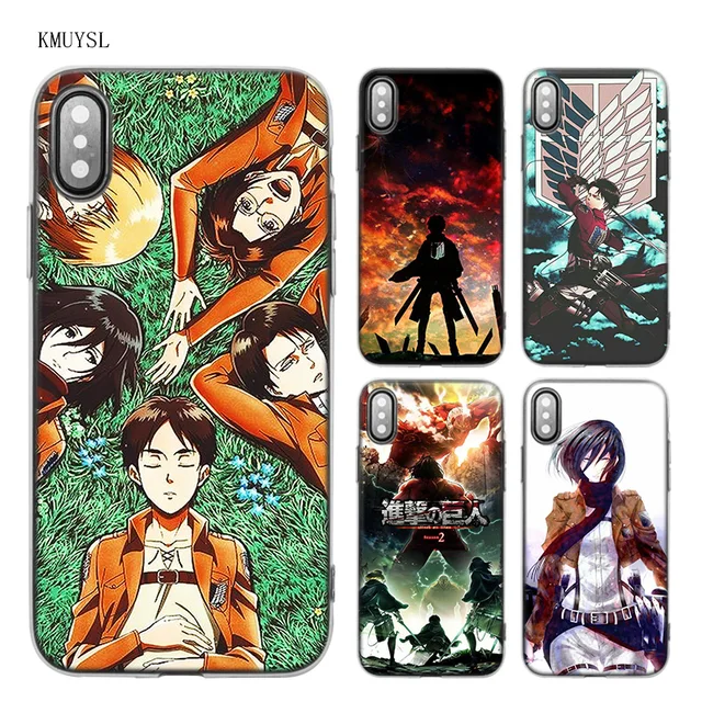 Best Price KMUYSL Attack on Titan Mikasa TPU Transparent Soft Case Cover for iPhone X 7 8 6 6s Plus 5 5S SE 5C