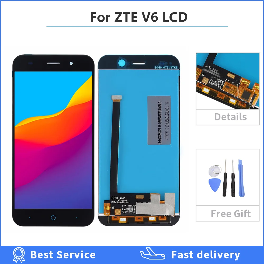 

100% Tested LCD For ZTE Blade V6 X7 D6 Z7 T660 T663 Display Touch Screen Digitizer Panel Front Glass Assembly Replacement Parts