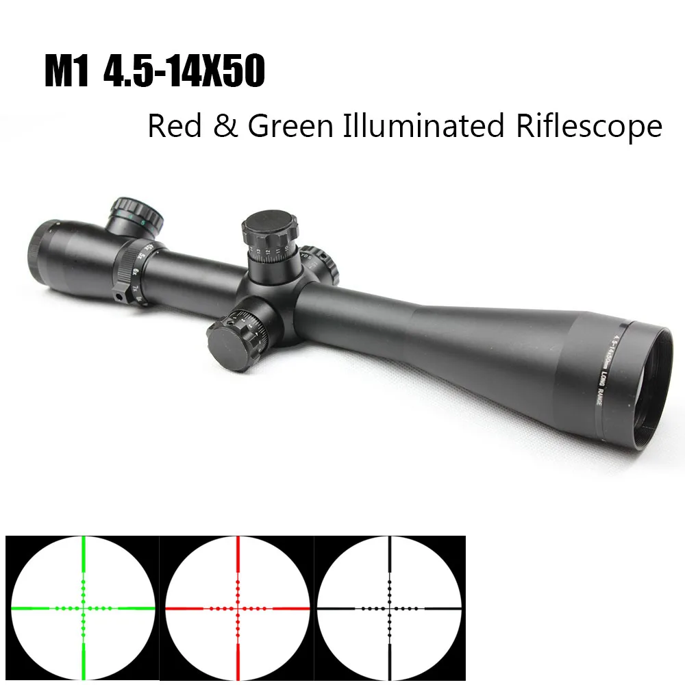 

New Tactical Telescope rifle 4.5-14X50 Hunting Rifle Scope M1 Riflescope Mil Dot Illuminated Optical Sight air guns China