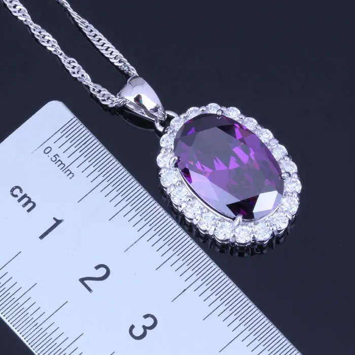 Комплект из колье серёг и кольца с фианитом|colorful jewelry sets|jewelry sets purplejewelry |