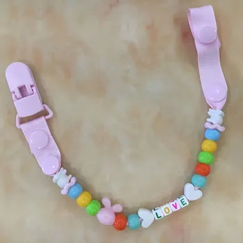 

5 Colors New Baby Pacifier Clips Chain Teething Ring Chewable OPM Material Dummy Strap Holder BPA Free