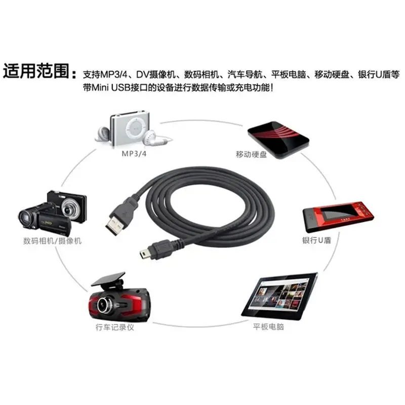 1 шт. 80/100 см в длину черный USB 2 0 A папа к Мини B Кабель адаптер 5P OTG V3 порта Usb