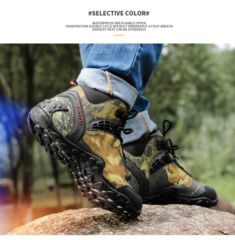 Г. Новые осенне-зимние мужские ботинки из ткани Оксфорд высокие армейские ботинки на шнуровке модные камуфляжные ботильоны Мужская Уличная обувь