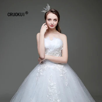 

CRUOKUI Vintage Lace Wedding Dresses Cap Sleeves Long Train Ball Gowns for Wedding Vestidos Cerimonia 2019 Vestido De Noiva Prin