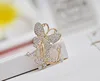 Hesiod Gold Color Double Butterfly Brooch Pins Vintage Crystal Rhinestone Wedding Banque Brooch Corsage Jewelry Mother day Gifts ► Photo 2/2