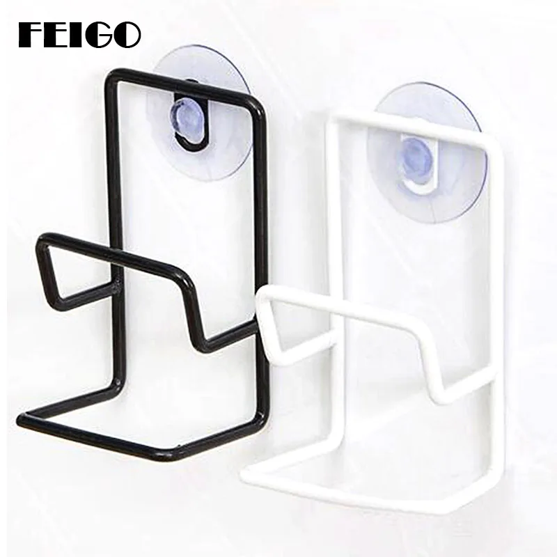 

FEIGO Sponge Hook Metal Wall Mounted Type Wall Suction Kitchen Bathroom Sink Sponge Drain Rack Multi Purpose Storage Rack F261