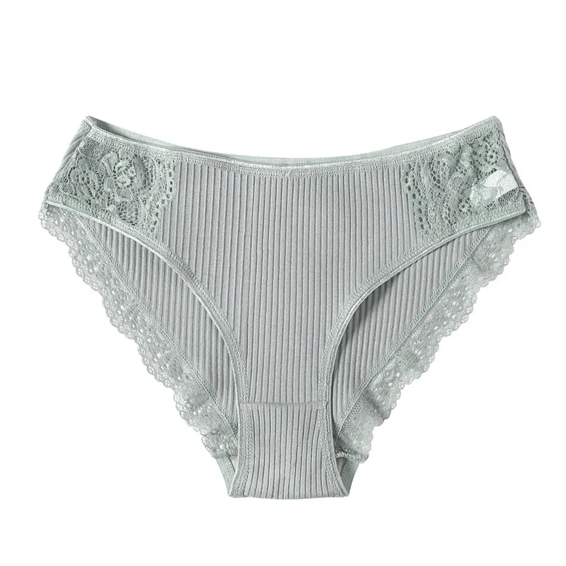 Light gray Женские бактериостатические трусики из хлопка с кружевами, лето, Новое сексуальное нижнее белье, сексуальные женские трусики, удобные трусы, размер LXL - Цвет: Light gray