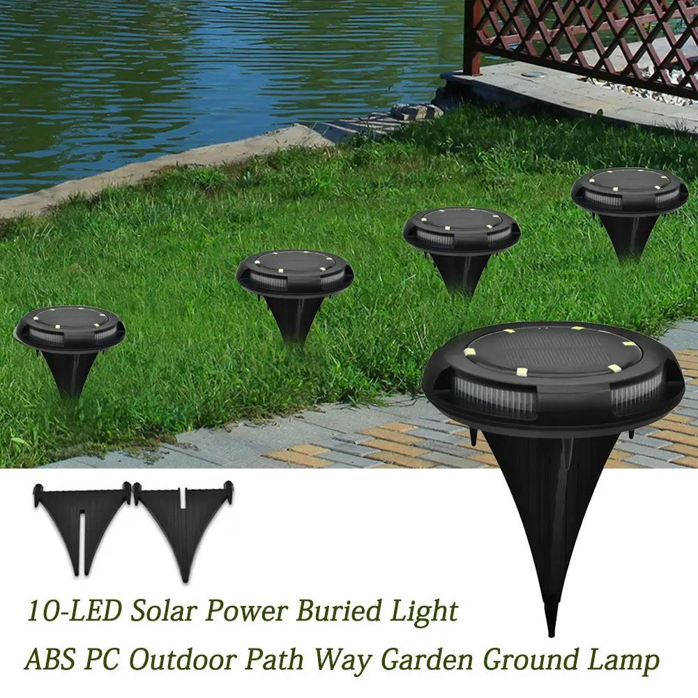 Водонепроницаемый IP67 10 светодиодный солнечные, из земли фары ABS+ PC бленда для объектива в солнечной грунтовый светильник напольный светильник на открытом воздухе садовый путь наземные лампы
