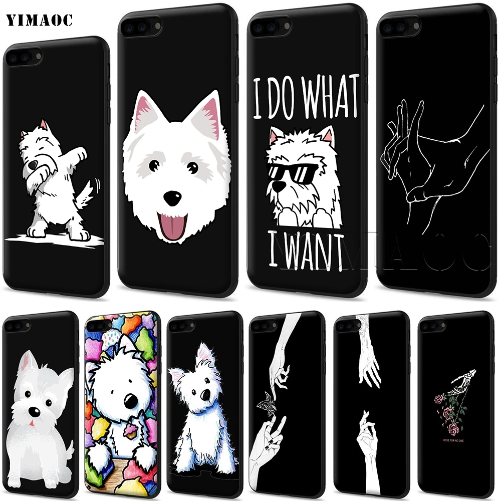 

YIMAOC Cartoon Westie Dog Silicone Soft Case for iPhone 11 Pro XS Max XR X 8 7 6 6S Plus 5 5S SE