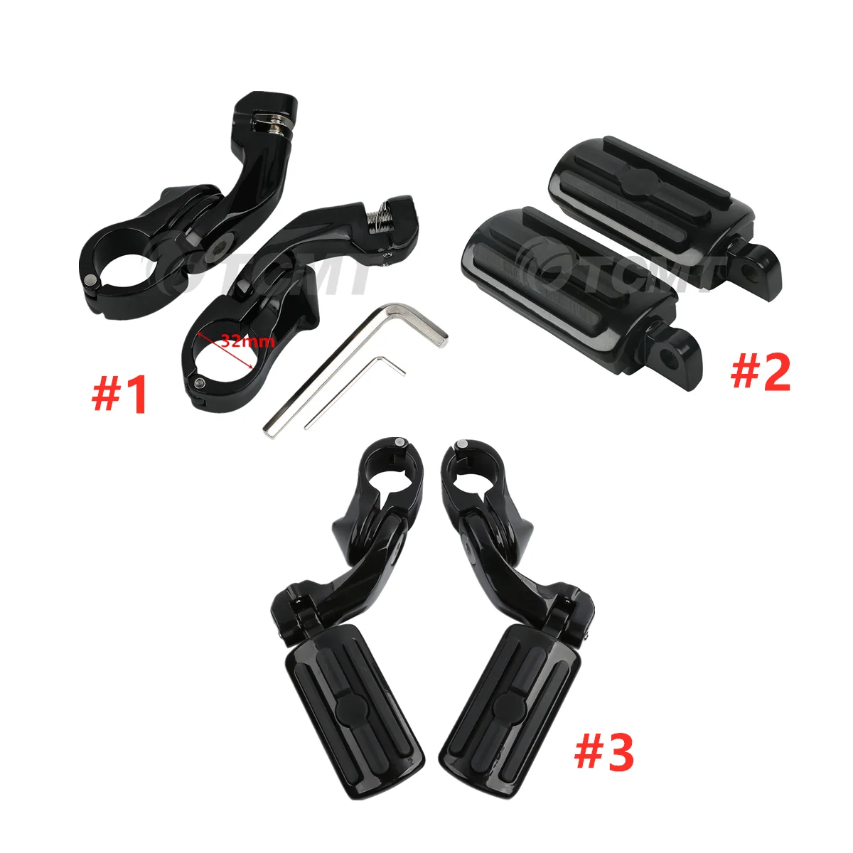 

Мотоциклетные короткие Угловые колышки для ног 1-1/4 дюйма для Harley Touring