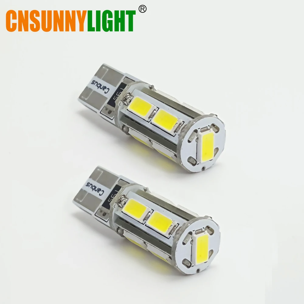 CNSUNNYLIGHT Car LED T10 W5W 9SMD Canbus Bulbs For Audi Q5 Bmw Ford Auto Interior Reading Side Signal Lights DC 12V Error Free (2)