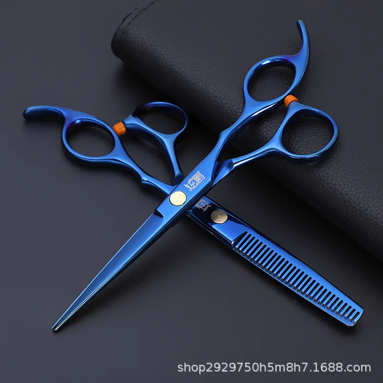 

1pc Black Blue Hair Scissors Thinning And Cutting Scissors salon home beauty barber scissors hair shears hairdressing styling