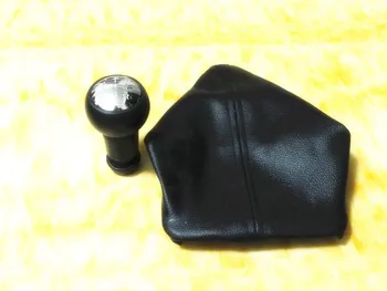 

1 Set Chrome gear shift knob head with leather cover kits for Peugeot 307 T63