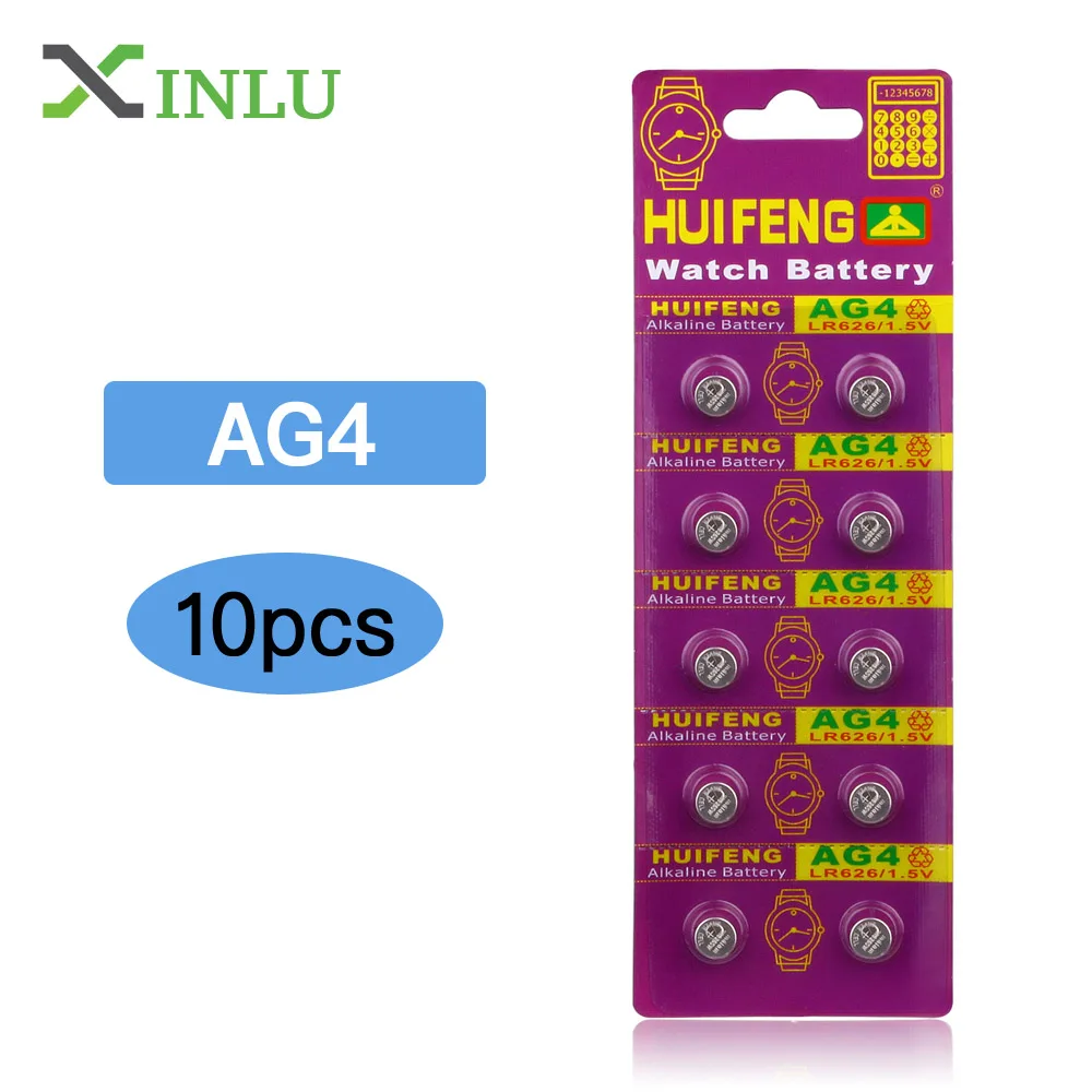 melhor 10 pçs lote AG4 377A 377 LR626 SR626SW SR66 LR66 Relógio da pilha da tecla Da Bateria Da Moeda, XINLU Bateria Marca
