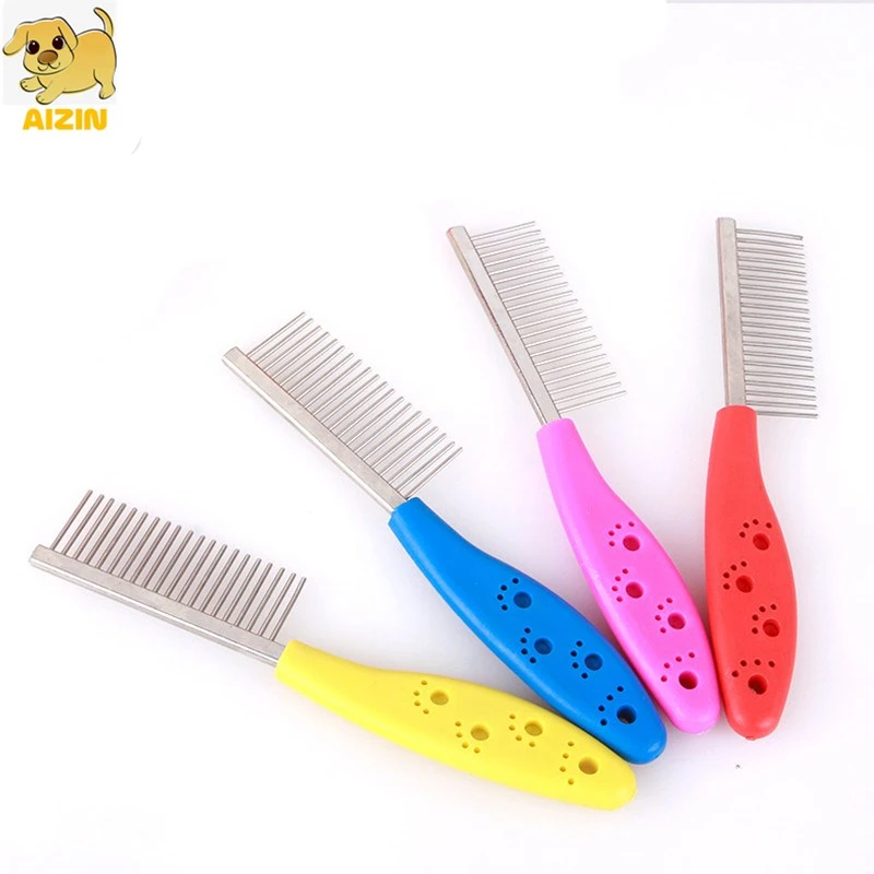

Strong ABS Dog Grooming Comb Stainless Steel For Dog Cat Use Loose Knot Combs Tool Candy COlor Pets Supplier Accessories