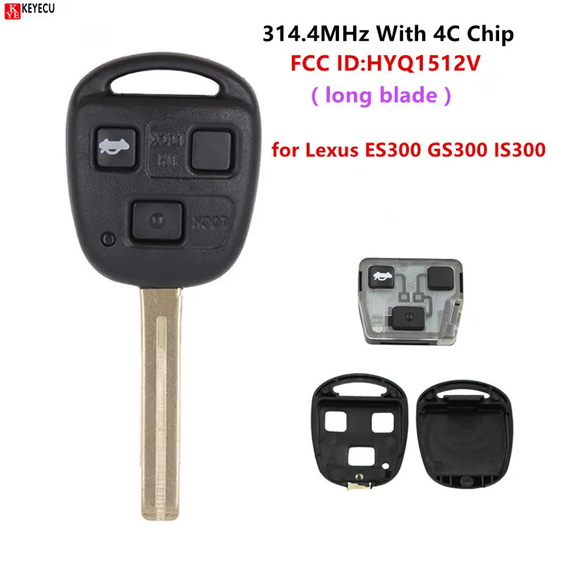 Keyecu 3 Buttons 314.4MHz With 4C Chip Remote Key for Lexus ES300 GS300