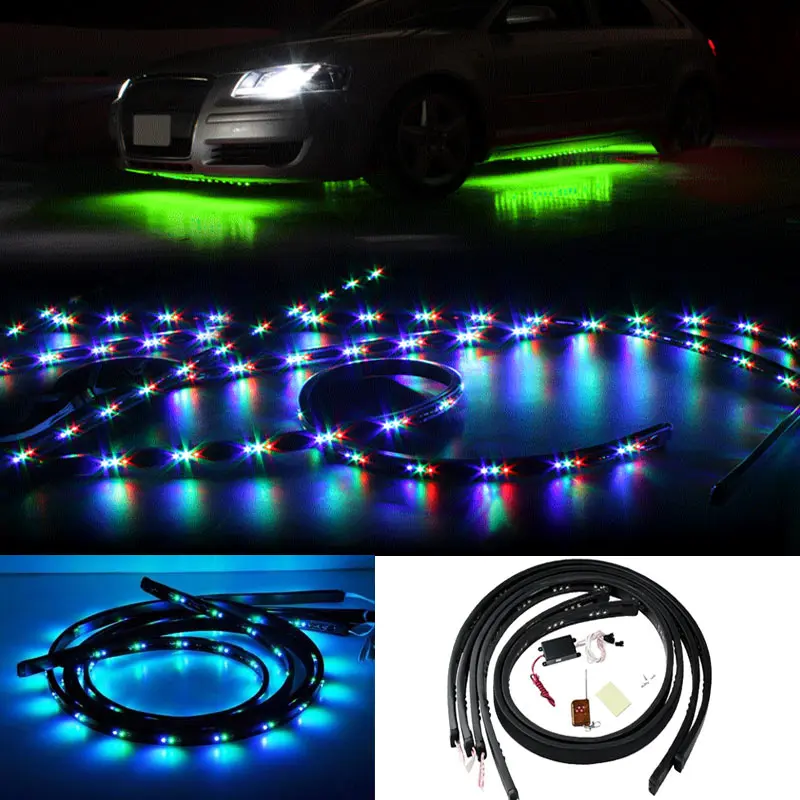 Fashion 7 Color LED Strip Set Under Car Tube Underglow Underbody System