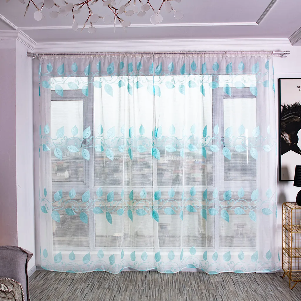 

100Ч200cm Curtain Pure Color Tulle Door Window Curtain Drape Panel Sheer Scarf Valances Modern bedroom Living Room Curtains