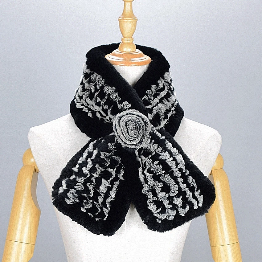 

Real Rabbit fur scarves wrap lady Multi color High quality fur Russian Winter Scarf female rex rabbit fur Scarves for women
