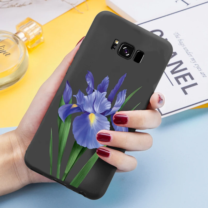 

3D Relief Flower Case For Samsung Galaxy S8 Case Silicone Cover Peony Sunflower Bumper For Galaxy S9 Plus A8 2018 Note 9 Fundas