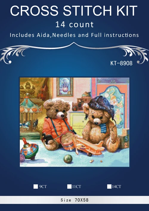 

Bears Playing Games cross needlework crafts similar dmc embroidery cross thread stitch cross counted cross stitch kits