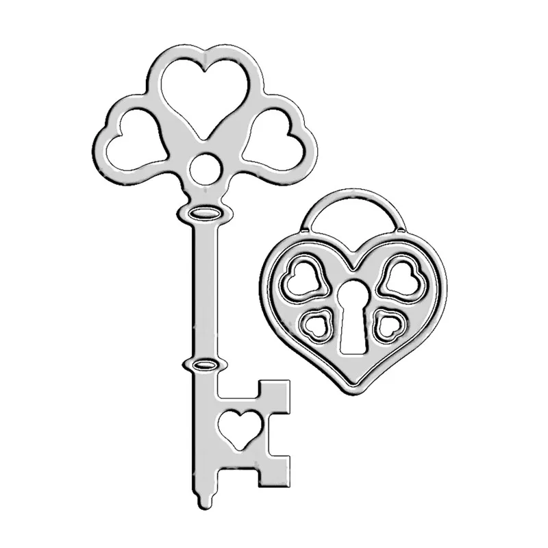 

Eastshape Heart Key and Lock Dies Metal Cutting Dies for Card Making Scrapbooking Making Craft Embossing Cuts Stencil Die Cut