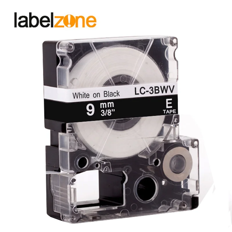 9mm 화이트 블랙 호환 엡손 LC-3BWV/SD9KW 라벨 테이프 강력한 접착 라미네이트 lc3bwv lc 3bwv 라벨 리본 KingJim 용