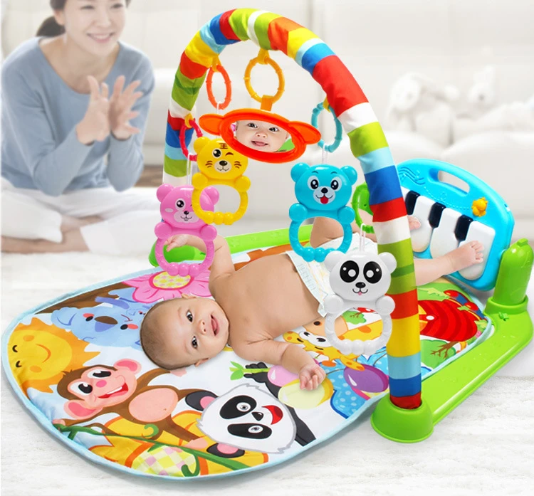 

3 in 1 Baby Play Mat Rug Toys Kid Crawling Music Play Game Developing Mat with Piano Keyboard Infant Carpet Education Rack Toy