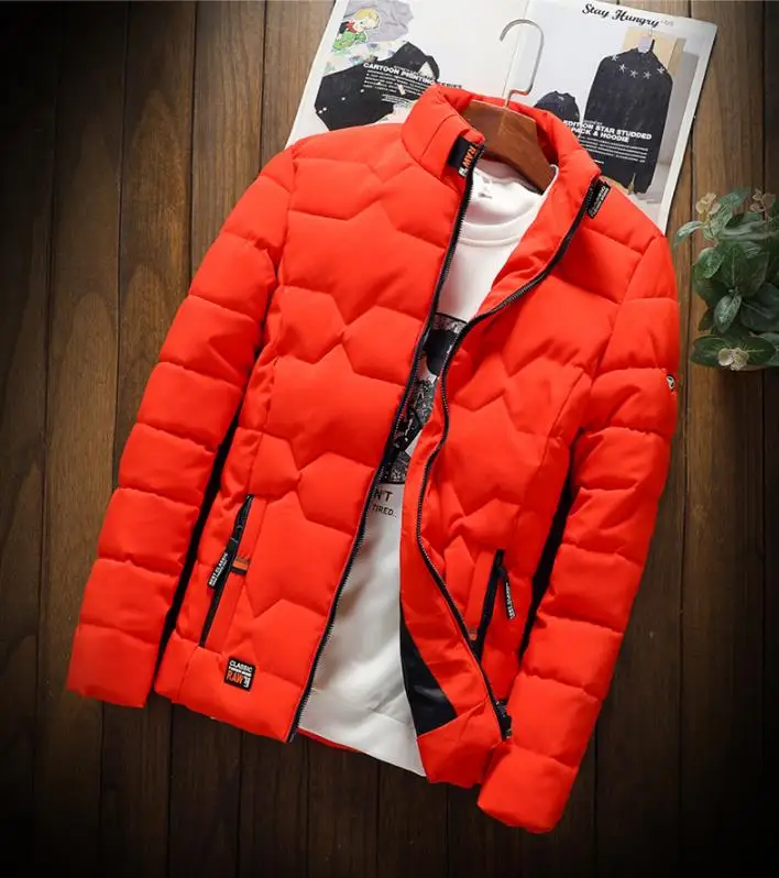 

2019 Winter Men's New Fashion Casual Thicken Warm Cotton Jacket Cotton Jacket Slim Baseball Jacket Large Size Down Warm Jacket