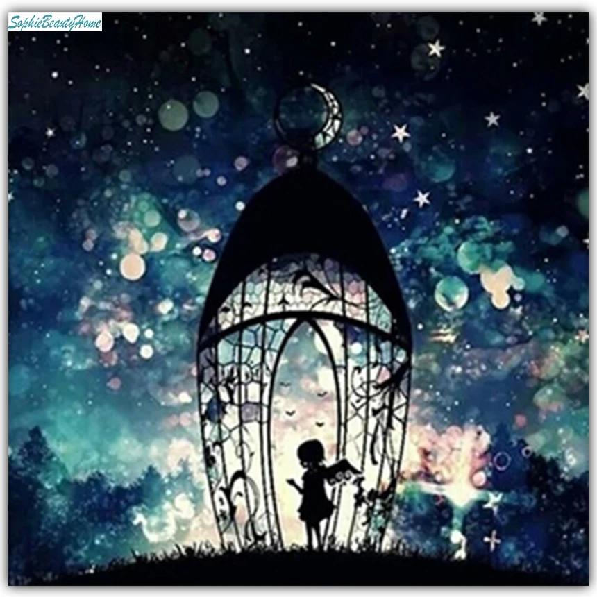 

Sophie beauty home 5d Diamond Mosaic Fantasy Travel Diamond Embroidery Sew Kit DIY Paint Diamond Cross stitch Wall Sticker Decor