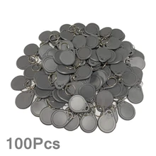 100Pcs RFID Keychains NFC Smart Key Tag Card RFID Access Control Keyfobs Proximity 13.56 MHz MF Classic 1k IC S50 Token Read