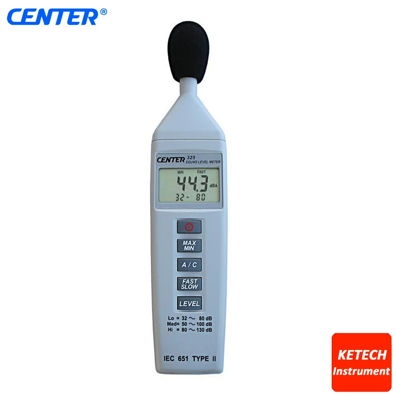 

Compact Sound Level Meter Noise Level Tester Resolution 0.1dB CENTER-325