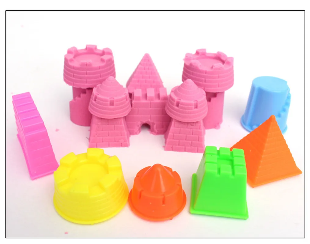 Детская портативная модель, строительные наборы, замок, песок, глина, форма для строительства, пирамида, песочный замок, пляжный песок, игрушка, 6 шт., детские игрушки