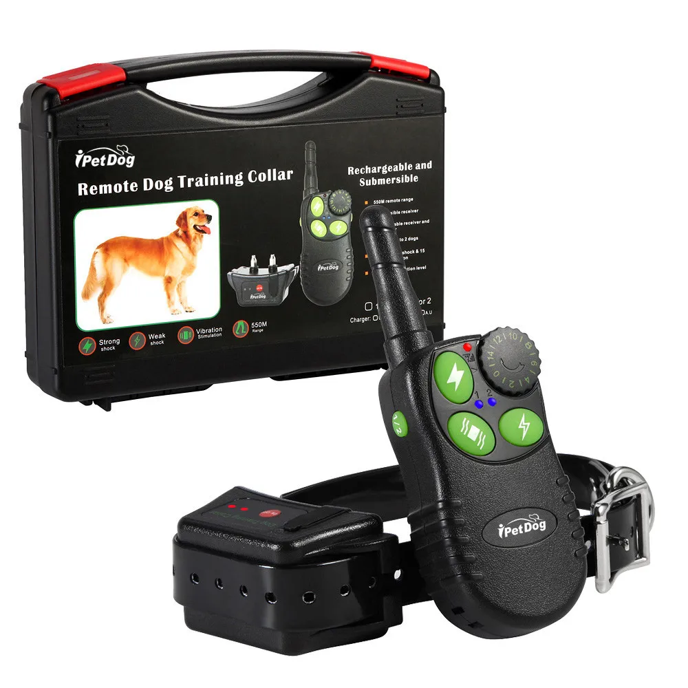 

550M Electronic Remote Control Dog Training Collar Ultrasonic Dog Repeller with Green Button Anti Bark Whistle Shock Collar