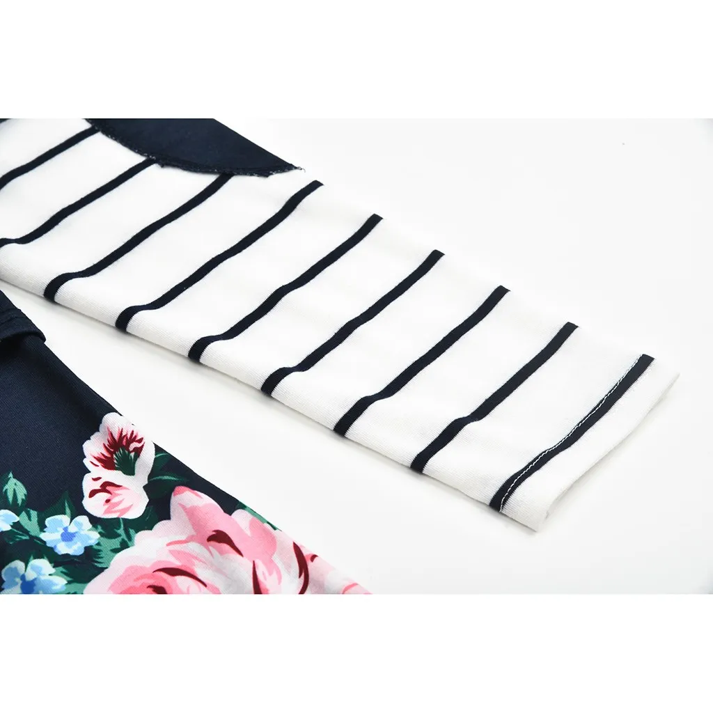 Для женщин для беременных, с длинным рукавом, комплект одежды в полоску для кормления футболки для грудного вскармливания Vetement Femme 2019