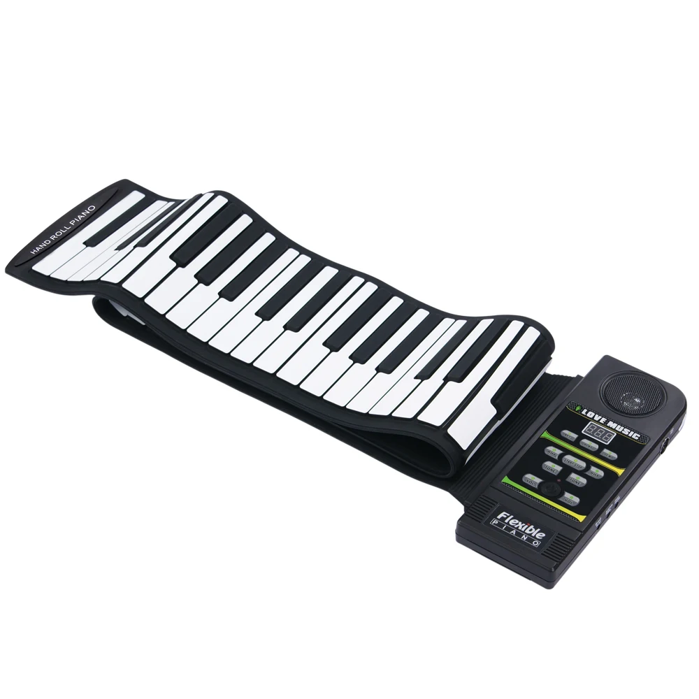 KONIX PN88S negro 88 teclas 28 tonos 100 ritmo electrónico Flexible enrollar Piano USB y Puerto MID