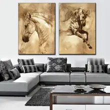 2 Pcs/Set Modern European Oil Painting Horse On Canvas Wall Art Picture Wall Pictures for Living Room Modern Wall Painting