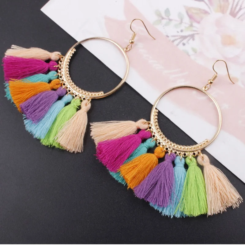 

Tassel Earrings for Women Vintage Round Long Drop Earrings Men GIRL Fashion Drop Earrings Lead-tin Alloy Lace Trendy jewelry