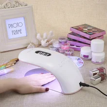 Gustala 36 Вт Радуга Сушилка для ногтей УФ-светодиодный светильник ЖК-дисплей Дисплей 24 светодиодный S ногти Гели для ногтей лак отверждения Маникюр лампы автоматическая Сенсор