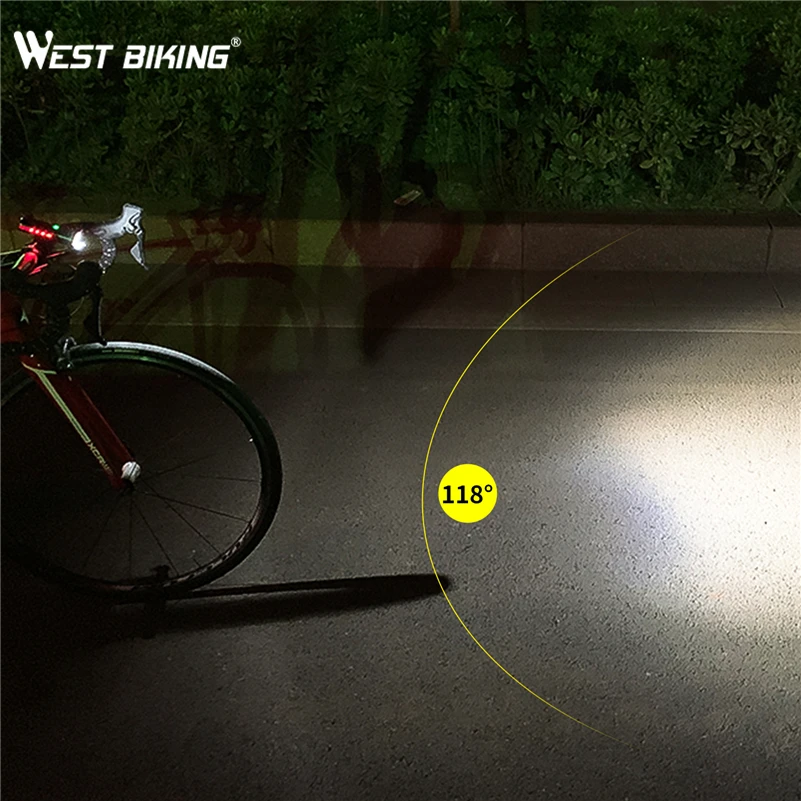 WEST BIKING 4 режима велосипедный светильник USB Перезаряжаемый передний Аксессуары