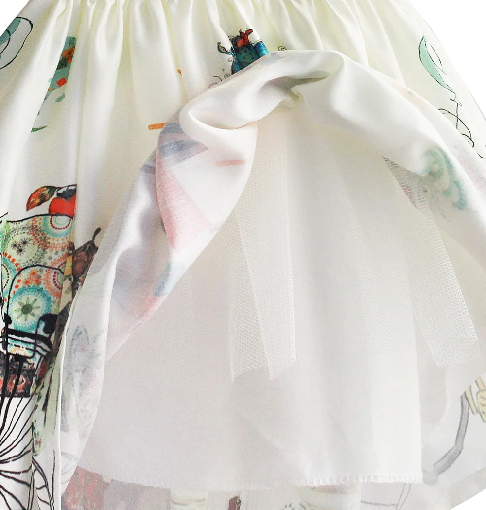Hetiso/летнее платье для девочек детская одежда с рисунками животных платье для маленьких девочек с кружевным поясом платье принцессы для девочек размер на 1 до 6 лет