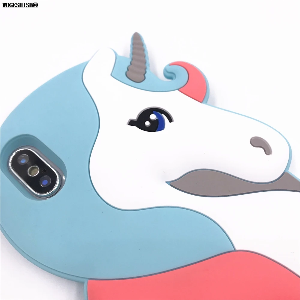 3D Cartoon Case for iPhone X Unicorn Cat Stitch Animals Pink Panther Soft Silicone Cover for iPhone SE 5 5S 6 6S 7 8 Plus Cases