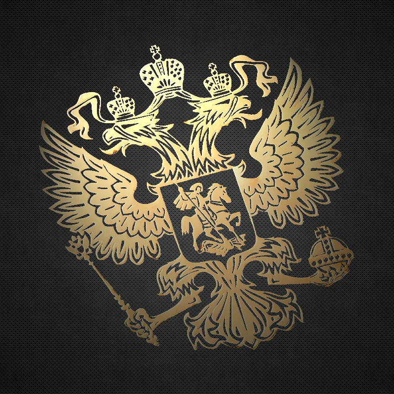 

4.5x4cm Coat of Arms of Russia Nickel Metal Car Stickers Decals Russian Federation Eagle Emblem for Car Styling Laptop Sticker